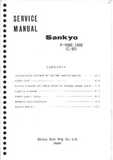 Sankyo P 1600 manual. Camera Instructions.